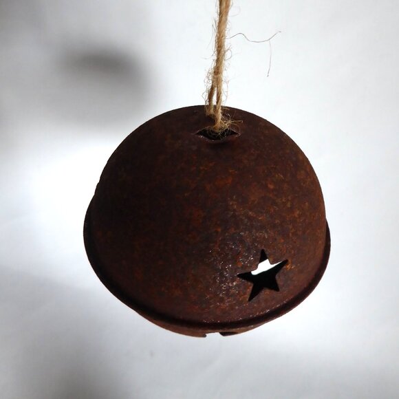 NEW 3” FARMHOUSE RUSTY METAL JINGLE BELL CHRISTMAS ORNAMENT LOT OF 13 - Picture 10 of 10